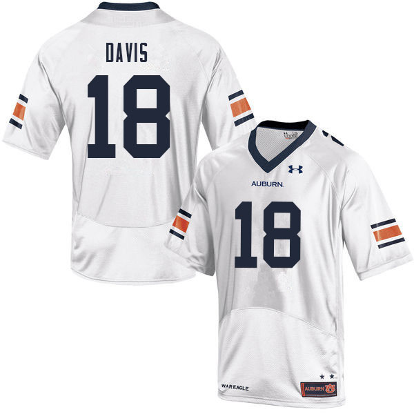 Auburn Tigers Men's Dematrius Davis #18 White Under Armour Stitched College 2021 NCAA Authentic Football Jersey BRC7574QD